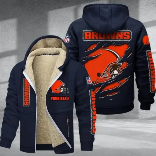 Cleveland Browns DMTZ0361 Thickened Zipper Hoodies - Image 5