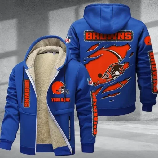 Cleveland Browns DMTZ0361 Thickened Zipper Hoodies - Image 4