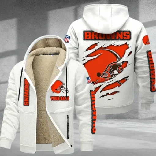 Cleveland Browns DMTZ0361 Thickened Zipper Hoodies - Image 3