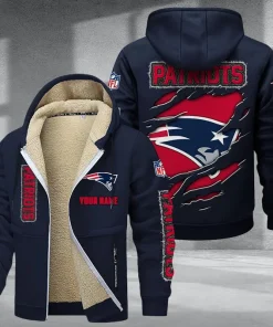 New England Patriots DMTZ0375 Thickened Zipper Hoodies