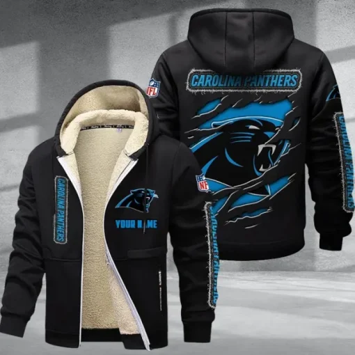 Carolina Panthers DMTZ0358 Thickened Zipper Hoodies