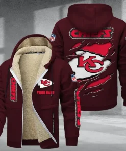 Kansas City Chiefs DMTZ0369 Thickened Zipper Hoodies