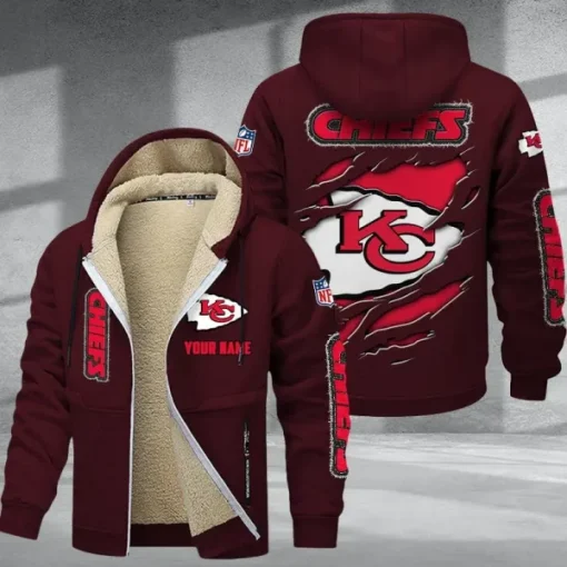 Kansas City Chiefs DMTZ0369 Thickened Zipper Hoodies