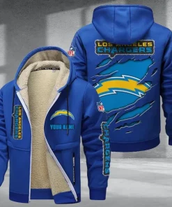 Los Angeles Chargers DMTZ0371 Thickened Zipper Hoodies