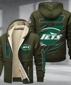 New York Jets DMTZ0378 Thickened Zipper Hoodies