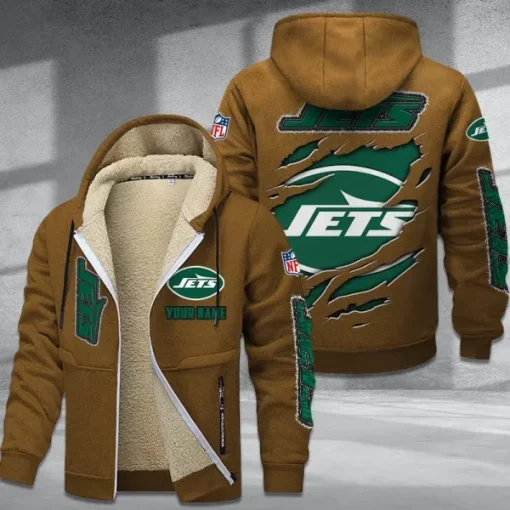 New York Jets DMTZ0378 Thickened Zipper Hoodies - Image 8