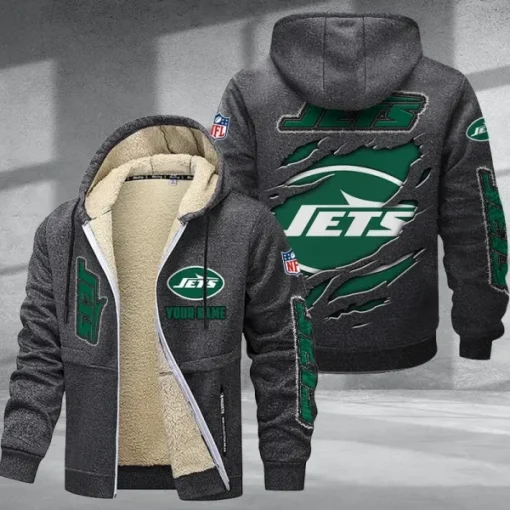 New York Jets DMTZ0378 Thickened Zipper Hoodies - Image 7