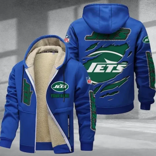 New York Jets DMTZ0378 Thickened Zipper Hoodies - Image 4