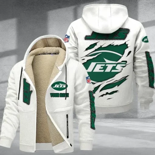 New York Jets DMTZ0378 Thickened Zipper Hoodies - Image 3