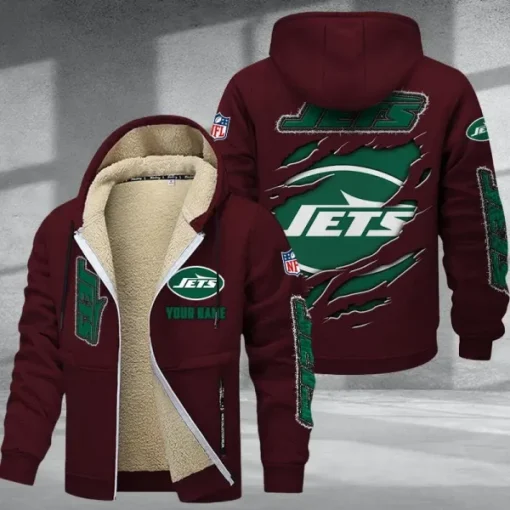 New York Jets DMTZ0378 Thickened Zipper Hoodies - Image 2