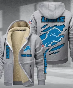 Detroit Lions DMTZ0364 Thickened Zipper Hoodies