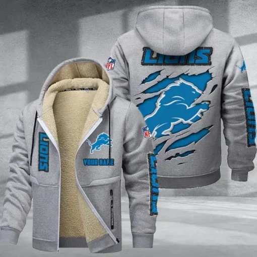 Detroit Lions DMTZ0364 Thickened Zipper Hoodies