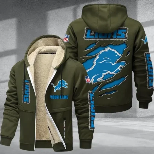 Detroit Lions DMTZ0364 Thickened Zipper Hoodies - Image 9