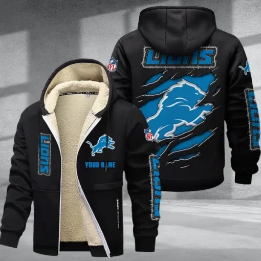 Detroit Lions DMTZ0364 Thickened Zipper Hoodies - Image 8