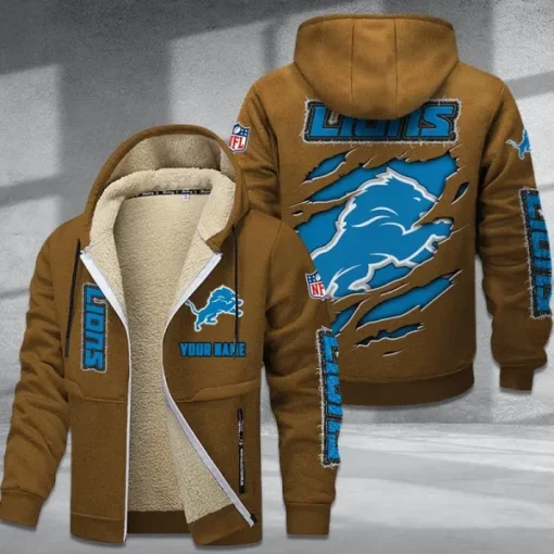 Detroit Lions DMTZ0364 Thickened Zipper Hoodies - Image 7