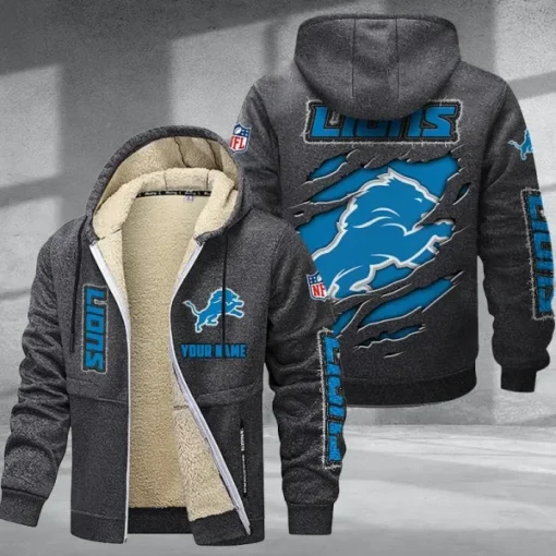 Detroit Lions DMTZ0364 Thickened Zipper Hoodies - Image 6