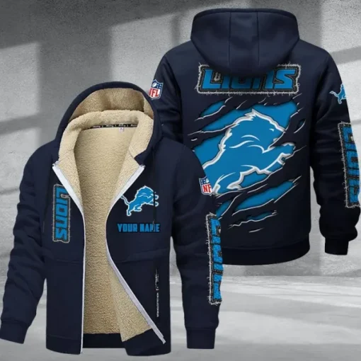 Detroit Lions DMTZ0364 Thickened Zipper Hoodies - Image 5