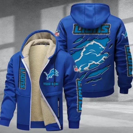 Detroit Lions DMTZ0364 Thickened Zipper Hoodies - Image 4