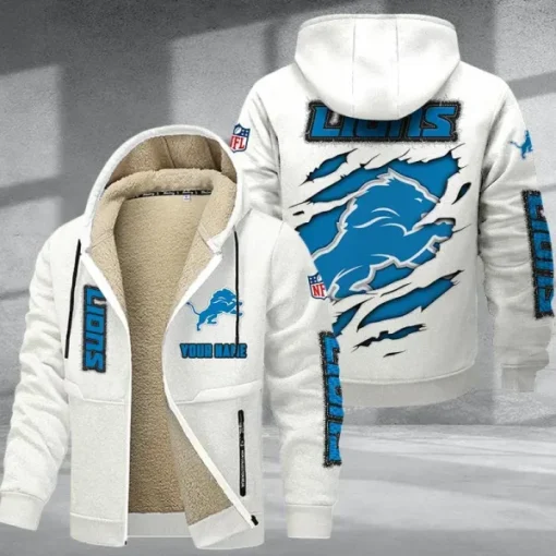 Detroit Lions DMTZ0364 Thickened Zipper Hoodies - Image 3