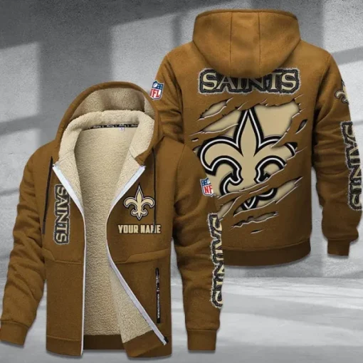 New Orleans Saints DMTZ0376 Thickened Zipper Hoodies