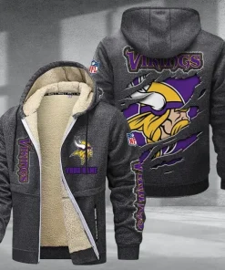 Minnesota Vikings DMTZ0374 Thickened Zipper Hoodies