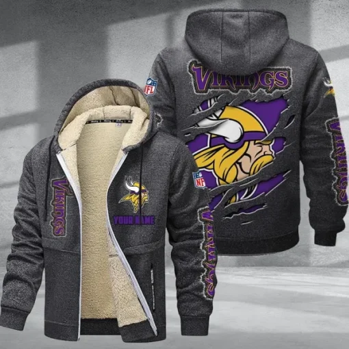 Minnesota Vikings DMTZ0374 Thickened Zipper Hoodies