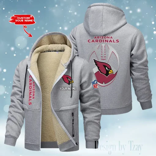 Arizona Cardinals Thickened Zipper Hoodies ANZTZH099 - Image 9