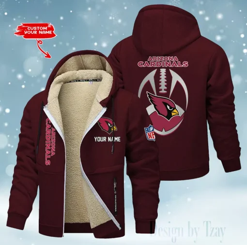 Arizona Cardinals Thickened Zipper Hoodies ANZTZH099 - Image 6