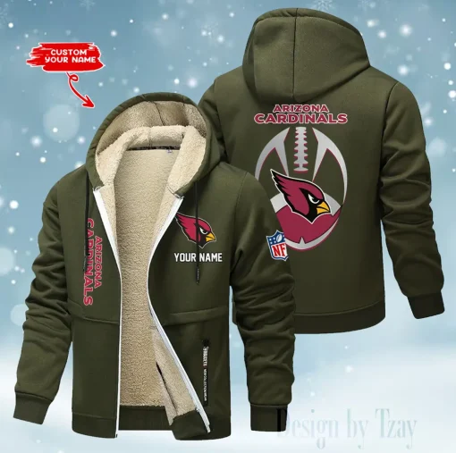 Arizona Cardinals Thickened Zipper Hoodies ANZTZH099 - Image 5