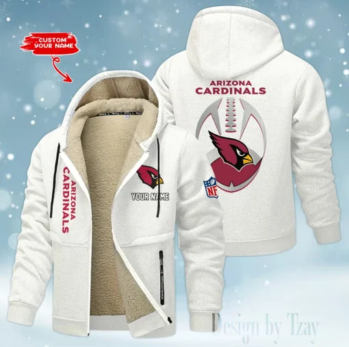 Arizona Cardinals Thickened Zipper Hoodies ANZTZH099 - Image 4