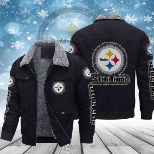 Pittsburgh Steelers Thickened Corduroy Jacket - Image 3