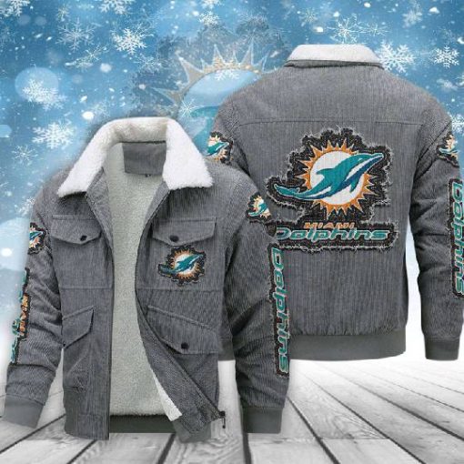 Miami Dolphins Thickened Corduroy Jacket