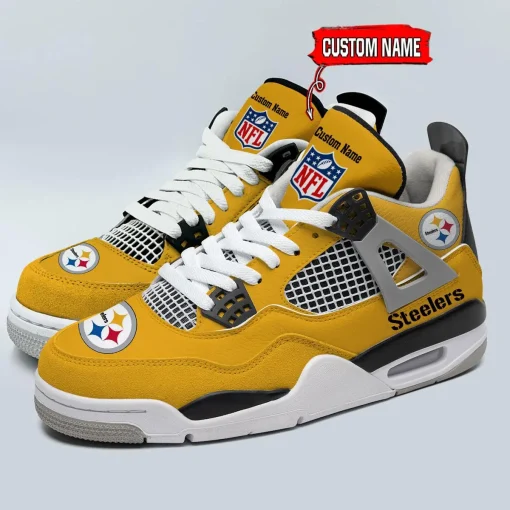 Pittsburgh Steelers Air Jordan 4 Sneaker V46 - Image 4