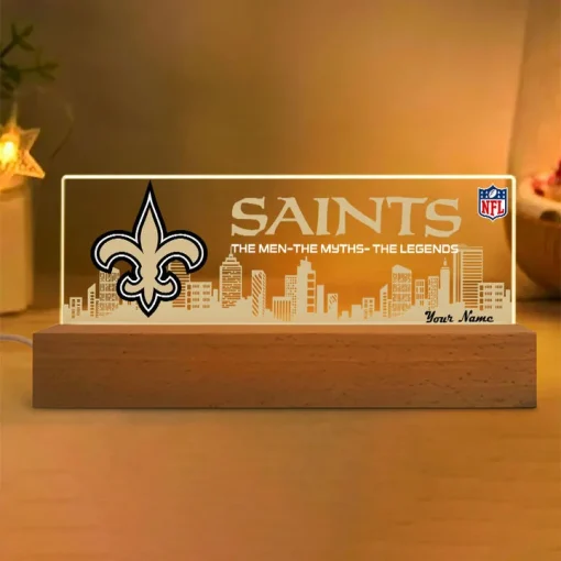 New Orleans Saints Acrylic LED Night Light - Image 2