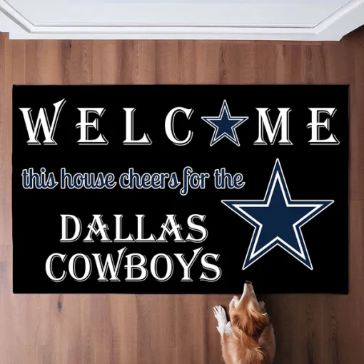 Welcome This House Cheer for Dallas Cowboys Doormat - Image 7