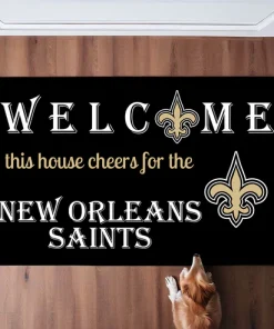 Welcome This House Cheer for New Orleans Saints Doormat