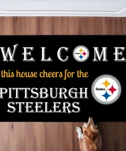 Welcome This House Cheer for Pittsburgh Steelers Doormat