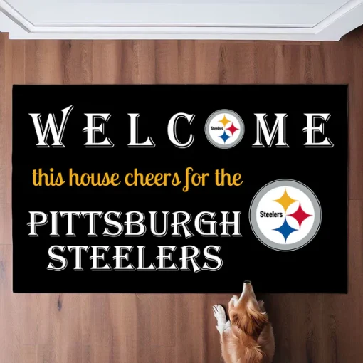 Welcome This House Cheer for Pittsburgh Steelers Doormat