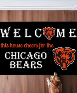 Welcome This House Cheer for Chicago Bears Doormat