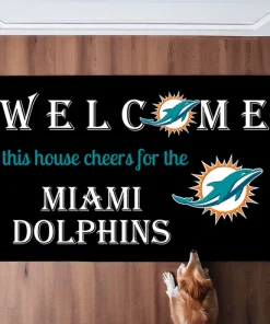 Welcome This House Cheer for Miami Dolphins Doormat