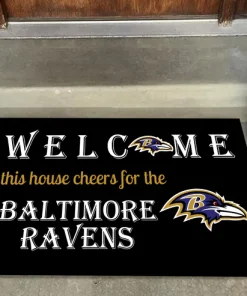 Welcome This House Cheer for Baltimore Ravens Doormat