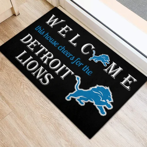 Welcome This House Cheer for Detroit Lions Doormat