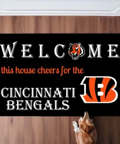 Welcome This House Cheer for Cincinnati Bengals Doormat