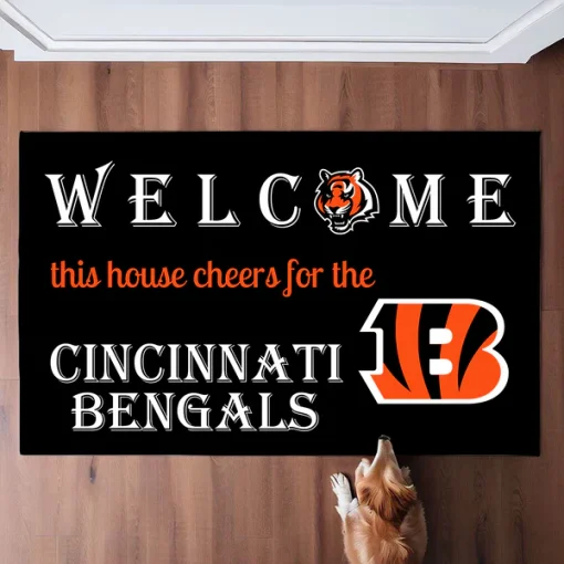 Welcome This House Cheer for Cincinnati Bengals Doormat