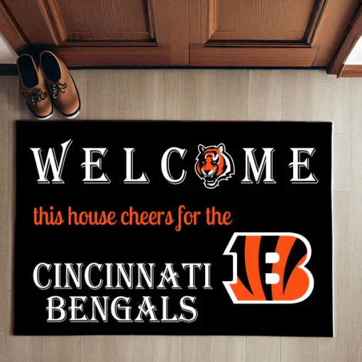 Welcome This House Cheer for Cincinnati Bengals Doormat - Image 2
