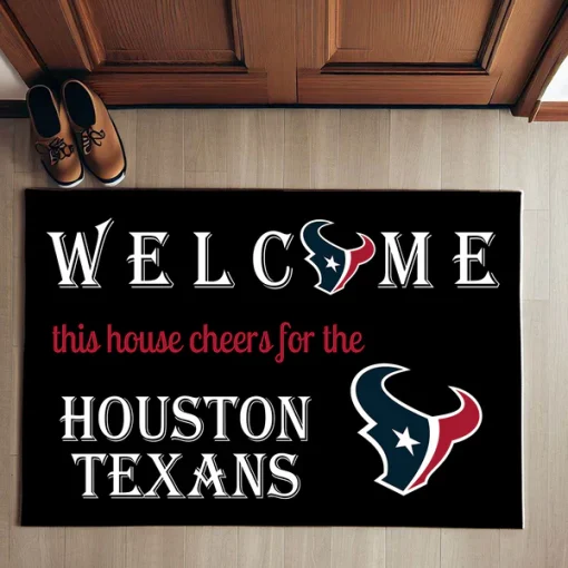 Welcome This House Cheer for Houston Texans Doormat