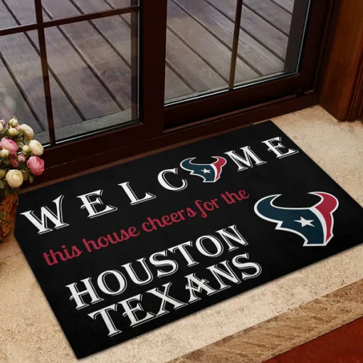 Welcome This House Cheer for Houston Texans Doormat - Image 2
