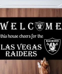 Welcome This House Cheer for Las Vegas Raiders Doormat