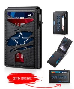 Dallas Cowboys – Custom Football RFID Blocking Pop Up Card Holder, Fashion Card Case Wallet