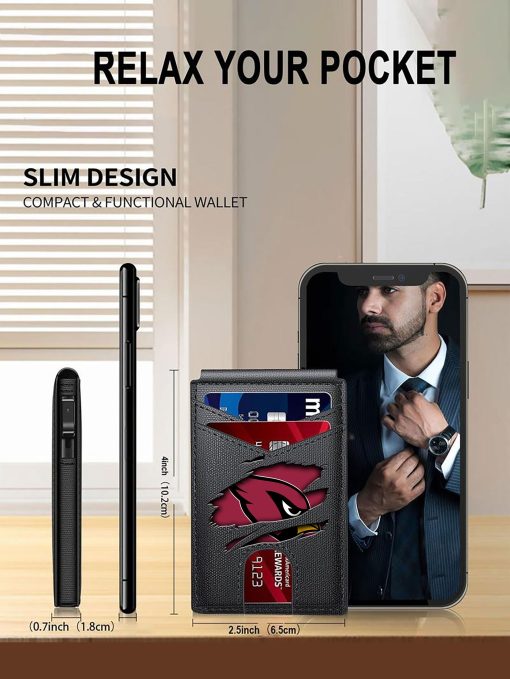 Arizona Cardinals – Football RFID Blocking Pop Up Card Holder, Fashion Card Case Wallet - Image 3